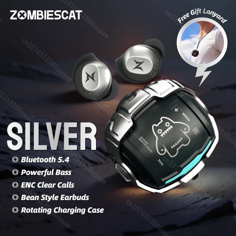 Fones de Ouvido Sem Fio Zombiescat B12 TWS – Bluetooth 5.4 // Design Intra-auricular Discreto // Estojo com Tampa Giratória // Fones Esportivos Bluetooth