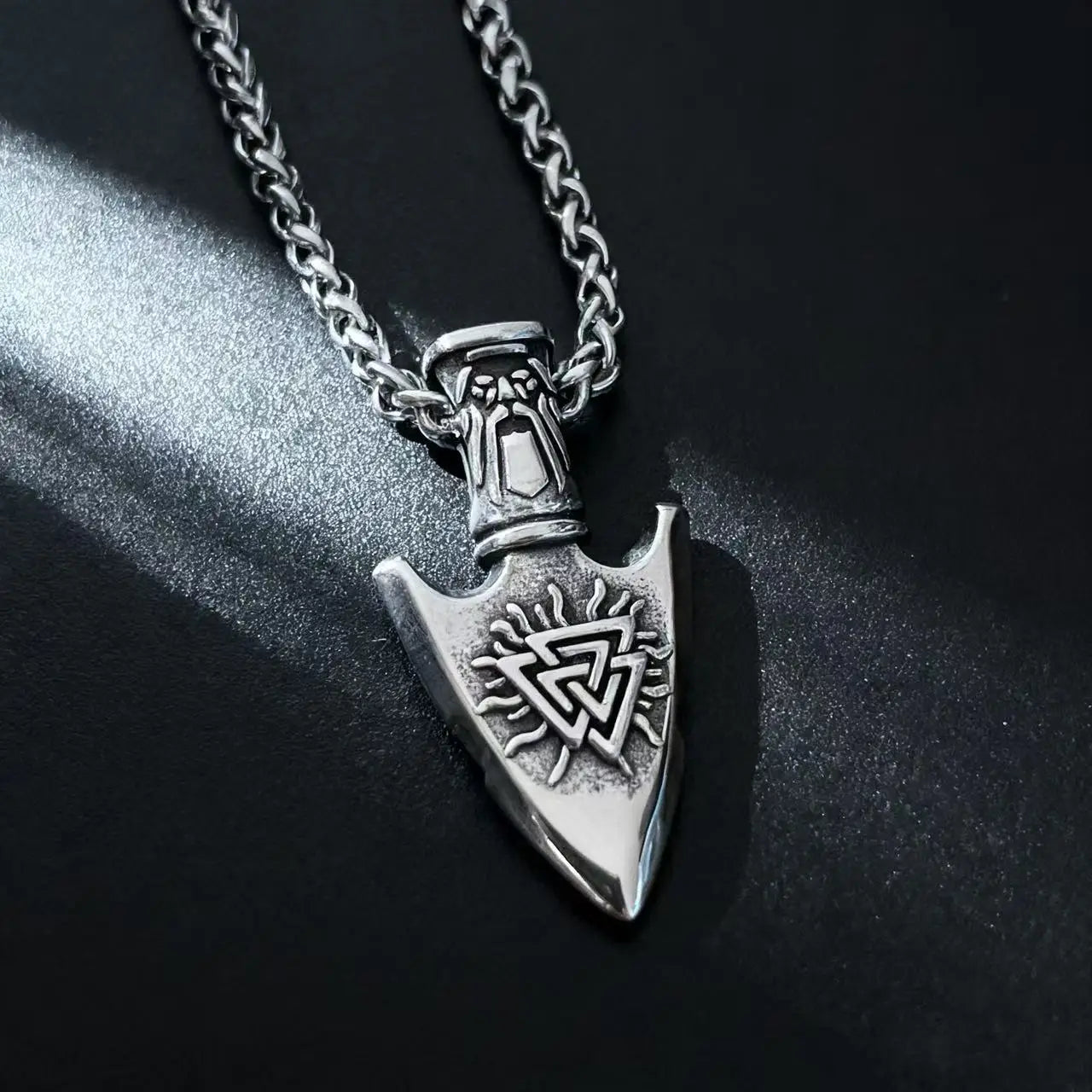Colar Força e Poder de Odin Viking Rune c/ Pingente HNSP  // Em Aço Inoxidável 316L p/ Homens // Acessórios de Joias c/ Corrente.