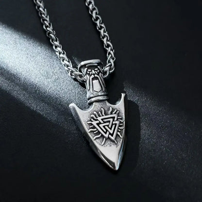 Colar Força e Poder de Odin Viking Rune c/ Pingente HNSP  // Em Aço Inoxidável 316L p/ Homens // Acessórios de Joias c/ Corrente.