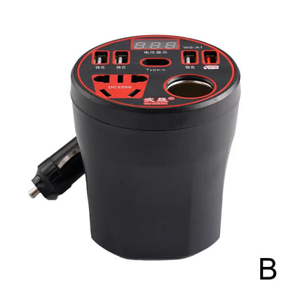 200W Multi-function Car Power Inverter 12V/24V To 220V Converter Led Display Charger Socket Fast Charging Car Accessories