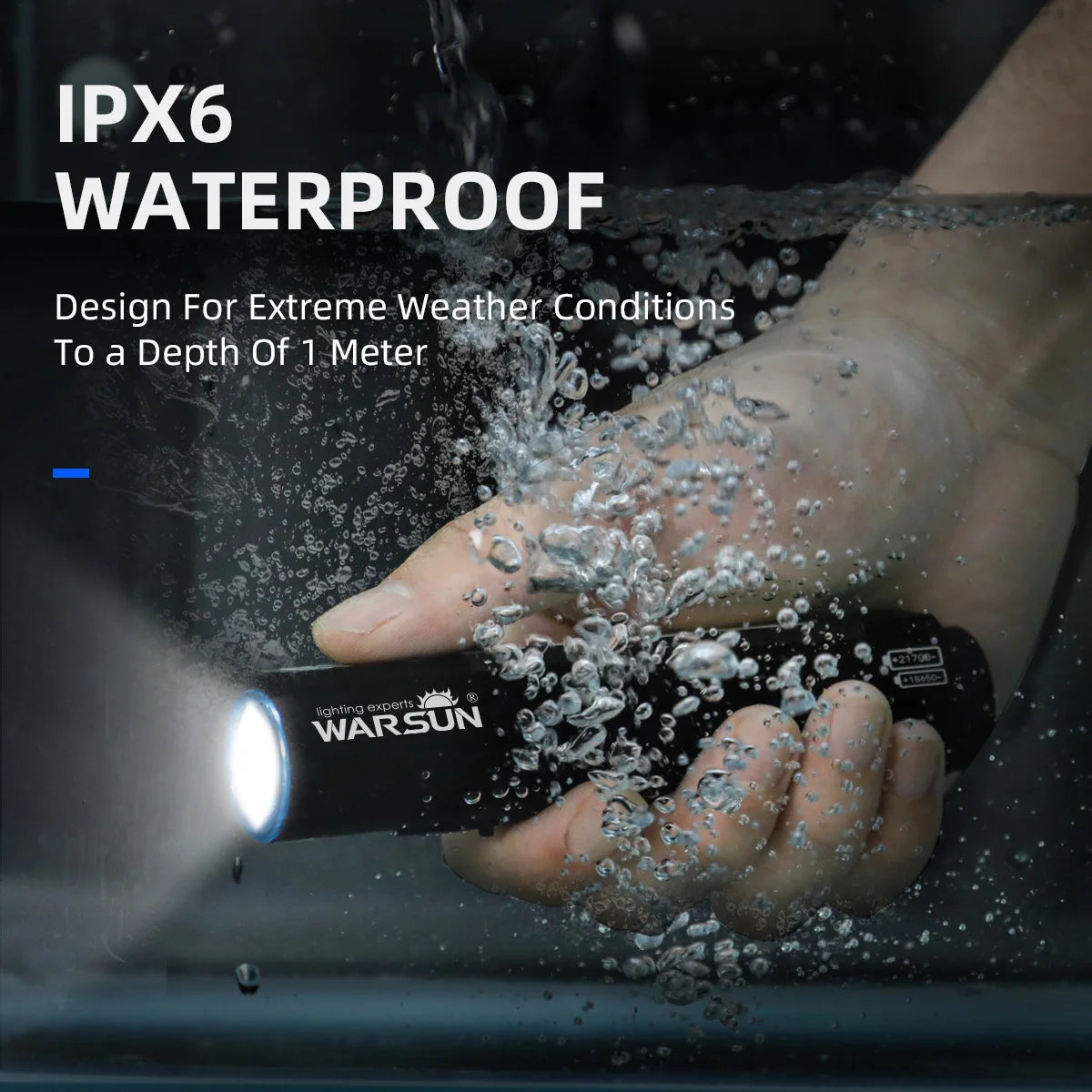 Lanterna LED Potente Warsun // Recarregável por Imã // Portátil // c/ 8 Modos de Iluminação // Ideal p/ Camping, Trilhas e Emergências.