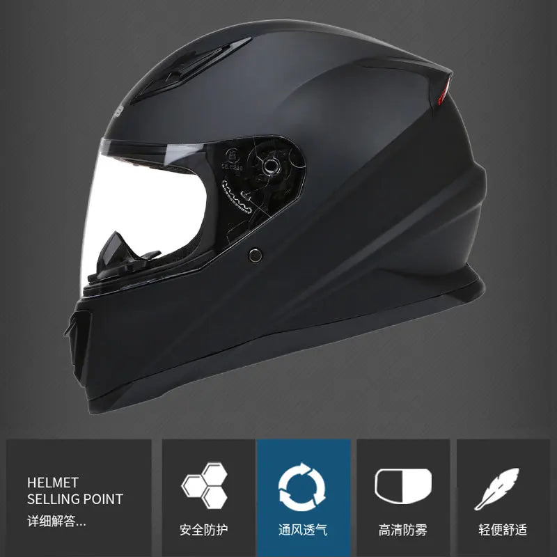 Capacete de Motociclismo Masculino e Feminino // Modelo Integral // Para Downhill e Motociclismo // Com Aprovação DOT.