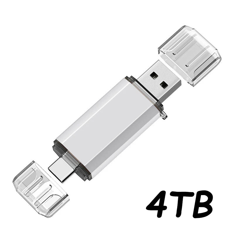 Novo Pendrive OTG 2 em 1 de 16 TB (USB 3.0 e Tipo-C) para iPhone, Samsung, Huawei, Xiaomi, Android e Notebook