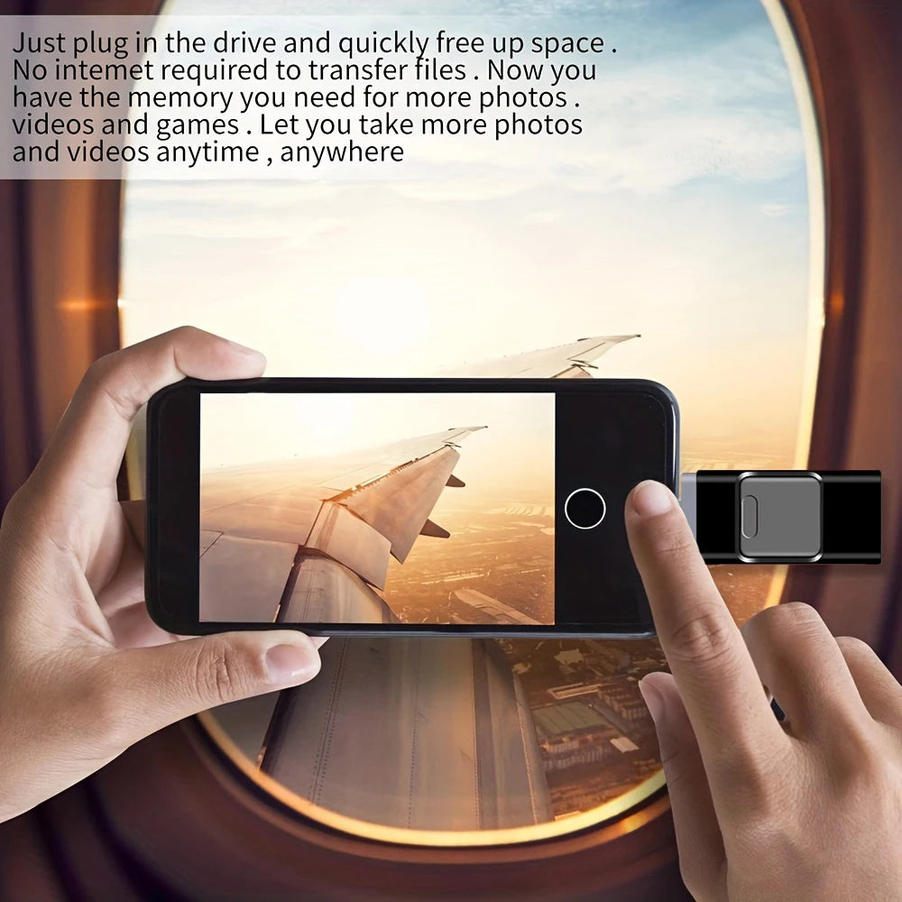 Pen Drive USB OTG de Alta Velocidade (512GB, 256GB, 128GB) // Armazenamento Externo p/ iPhone, Android e PC (Transferência de Fotos, Vídeos e Arquivos)
