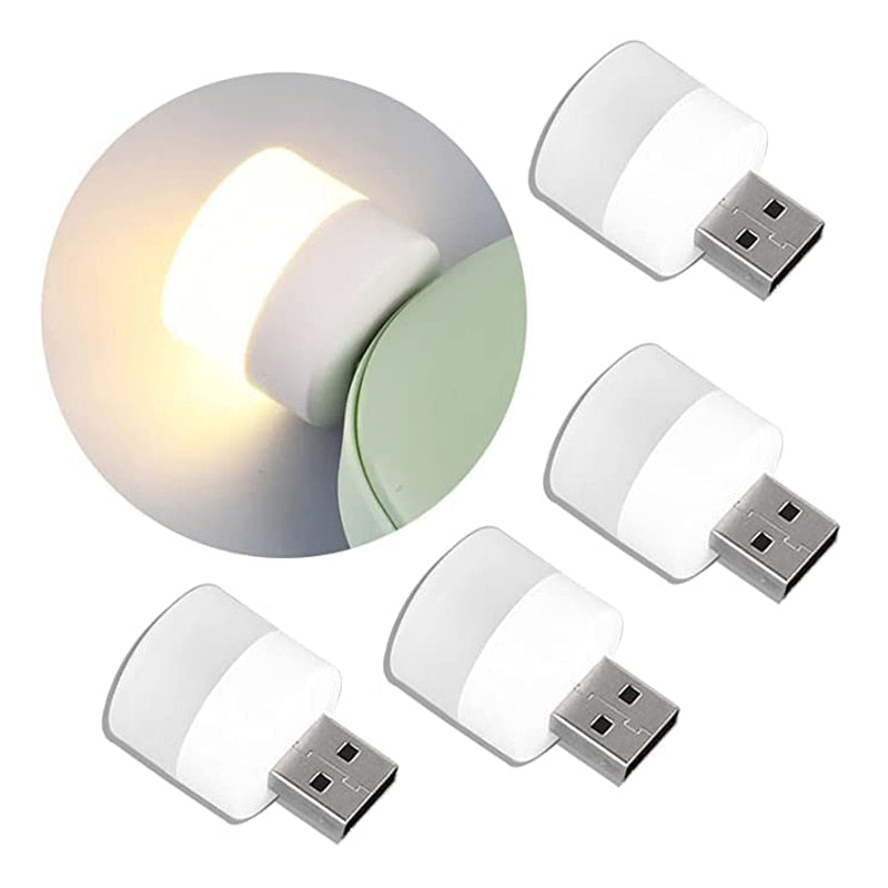 Mini Luz Noturna BAPPSUS USB Quente/Branco // 1-10 pçs // Proteção para os Olhos // Luz de Leitura USB Plug // Carregamento de Energia Móvel Led Night