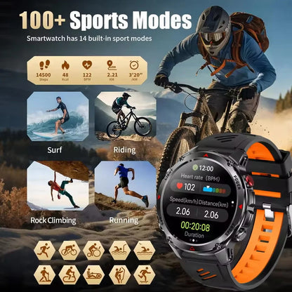 Novo Smartwatch Esportivo T-REX3 p/ Atividades ao Ar Livre (2026) com Tela HD // Resistente à Água 10ATM // Monitoramento de Oxigênio no Sangue e Chamadas