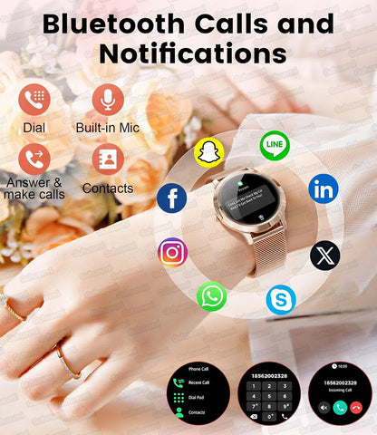 Novo Smartwatch Feminino 2026 // Presente com Tela Touch Completa de 1,32 Polegadas // Funções de Esporte e Fitness // Chamadas Bluetooth e Design Elegante