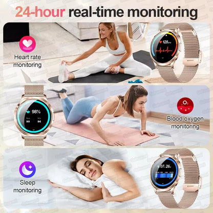 Novo Smartwatch Feminino 2026 // Presente com Tela Touch Completa de 1,32 Polegadas // Funções de Esporte e Fitness // Chamadas Bluetooth e Design Elegante