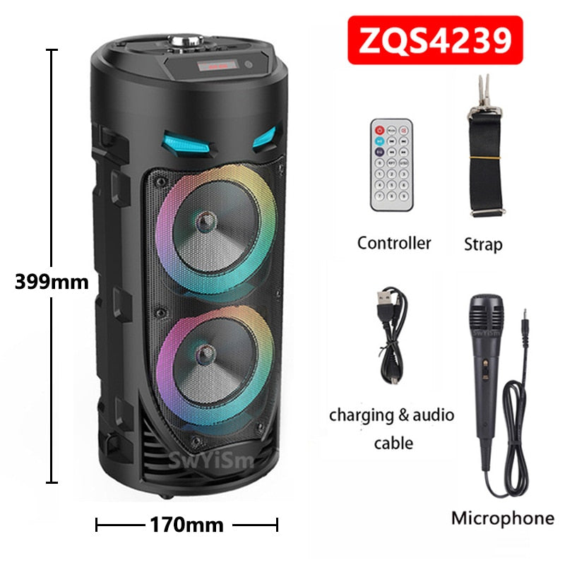 Coluna Sem Fio de 30 W // Alto-Falante Portátil Estéreo de Grande Potência // Maravilhoso Subwoofer, Alto-Falantes para Festas com Microfone