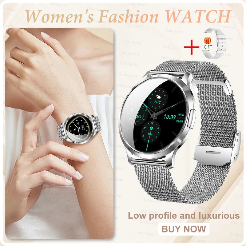 Novo Smartwatch Feminino 2026 // Presente com Tela Touch Completa de 1,32 Polegadas // Funções de Esporte e Fitness // Chamadas Bluetooth e Design Elegante