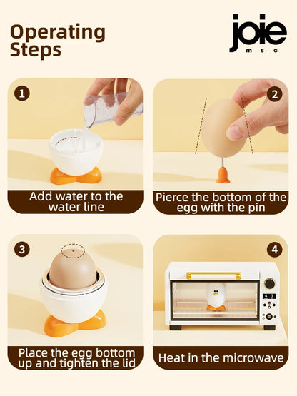 Joie Microondas Egg Boiler eggy // Microondas Egg Poachers // Fogão Vaporizador // Caixa para Ovos de Galinha e Codorna // Utensílios de Cozinha para Ovos