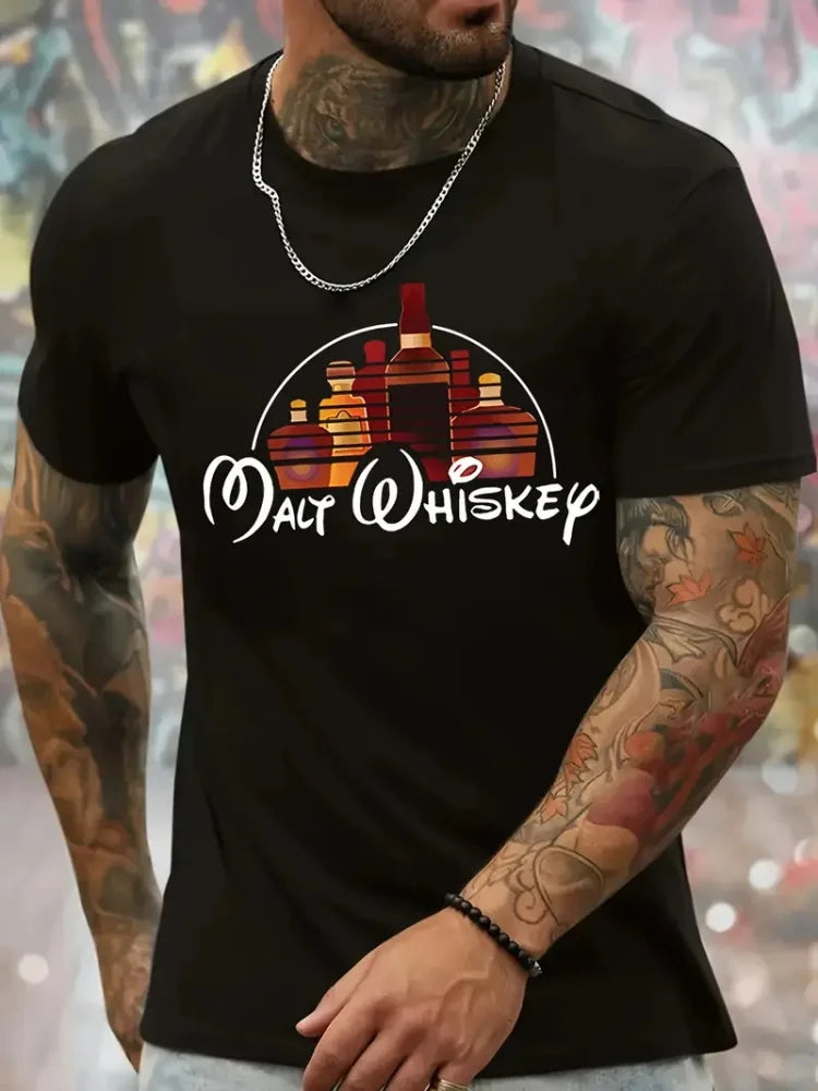 Camiseta Masculina de Verão Criativa // Com Gola Redonda e Manga Curta // Estampa de Cubo Mágico Derretendo // Modelo Casual e Moderno // Ideal p/ Atividades ao Ar Livre.