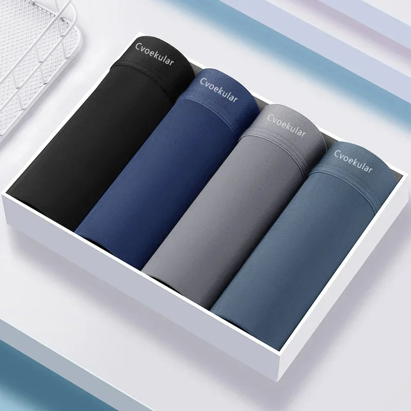 Cvoekular4/8pcs Homem // Boxer Underwaer Gelo // Seda Sous Vetement Homme