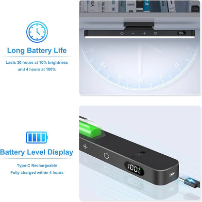 Luz Noturna Regulável WILLED de 5 W // 3 Cores // Luz de Maquiagem Ajustável c/ 2500 mAh // Recarregável // Para Armário, Mesa de Cabeceira, etc