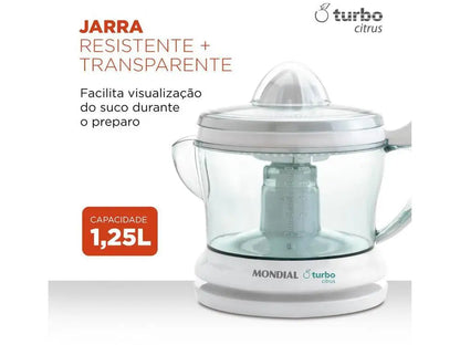 Espremedor de Frutas Elétrico Mondial // E-01 25W Branco-220V