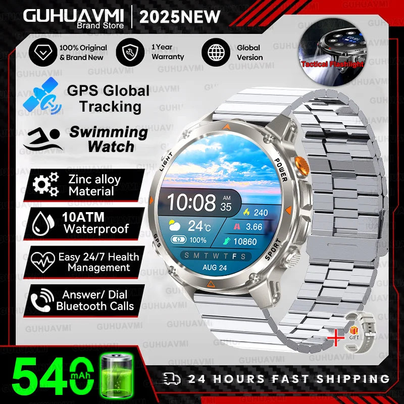 Novo Smartwatch Esportivo T-REX3 p/ Atividades ao Ar Livre (2026) com Tela HD // Resistente à Água 10ATM // Monitoramento de Oxigênio no Sangue e Chamadas