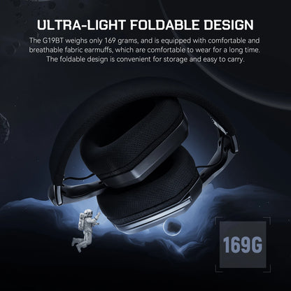 Fone de Ouvido s/ Fio p/ Jogos SuperEQ G19BT // 2,4 GHz, Ultraleve, c/ Bluetooth 5.4 e Microfone para PC/PS5/Xbox, da EKSA Choice