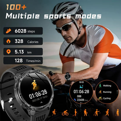 Novo Smartwatch Masculino AMOLED de 1100mAh (2026) // Com mais de 170 Recursos p/ Esportes e fitnessM // Lanterna LED // Classificação IP69 de Resistência à Água // Chamadas Bluetooth e GPS // Compatível com iOS.