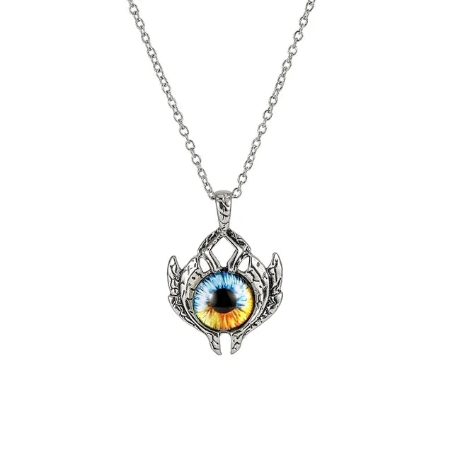 Colar c/ Pingente // Força e Proteção // Unissex // Estilo Punk Retrô // Forma de Pentagrama Devil's Eye  // Colar de Metal não Ajustável // Joia da Moda p/ Presente.