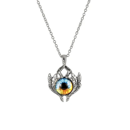 Colar c/ Pingente // Força e Proteção // Unissex // Estilo Punk Retrô // Forma de Pentagrama Devil's Eye  // Colar de Metal não Ajustável // Joia da Moda p/ Presente.