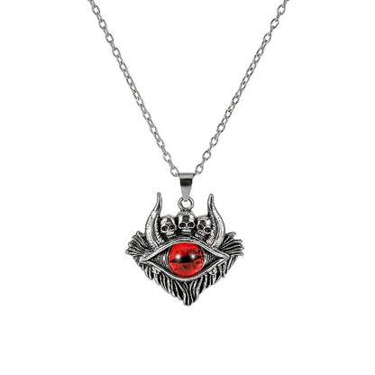 Colar c/ Pingente // Força e Proteção // Unissex // Estilo Punk Retrô // Forma de Pentagrama Devil's Eye  // Colar de Metal não Ajustável // Joia da Moda p/ Presente.