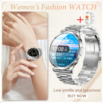 Novo Smartwatch Feminino 2026 // Presente com Tela Touch Completa de 1,32 Polegadas // Funções de Esporte e Fitness // Chamadas Bluetooth e Design Elegante