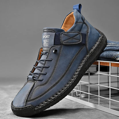 Sapato Masculino Casual de Couro Feito à Mão // Estilo Slip-On/Mocassim // Respirável, Confortável e Estiloso // Tamanhos Grandes