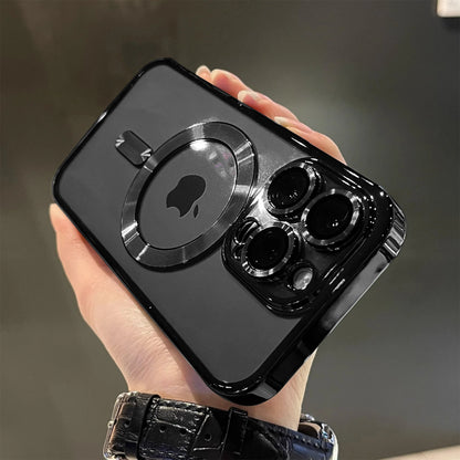 Capa Transparente de Luxo c/ Revestimento Magnético p Carregamento s/ Fio MagSafe para iPhone 16, Plus.