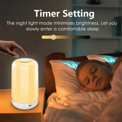 Lâmpada Noturna Inteligente Xiaomi p/ Mesa de Cabeceira // Luz LED Sensível ao Toque // RGB, Bateria de 3600 mAh // Lâmpada de Mesa Recarregável p/ Decoração