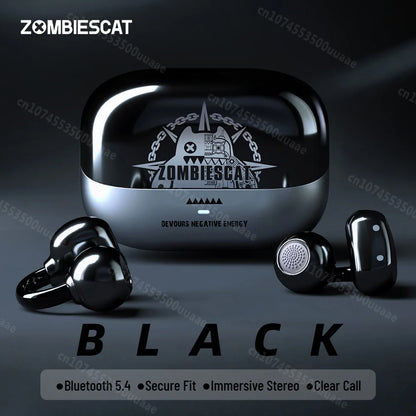 Fones de Ouvido Zombiescat B15 OWS c/ Clipe de Orelha // Som Estéreo Imersivo de 360° // Bluetooth 5.4, à Prova d'Água IPX4 // Para Esportes // TWS, s/ Fio.