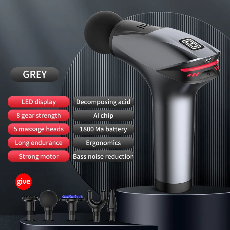Pistola de Massagem Portátil Percussiva Profissional para Massagem Muscular Profunda // Ideal p/ Relaxamento Corporal, Pescoço e Costas, Fitness e Emagrecimento.