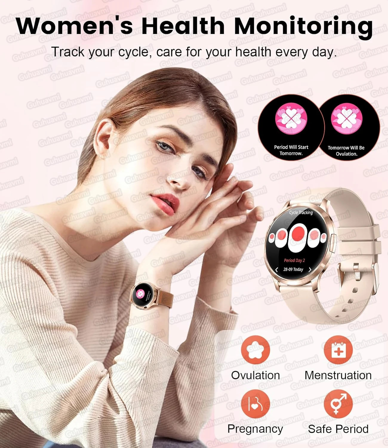 Novo Smartwatch Feminino 2026 // Presente com Tela Touch Completa de 1,32 Polegadas // Funções de Esporte e Fitness // Chamadas Bluetooth e Design Elegante
