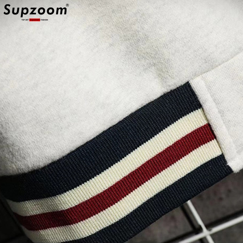 Jaqueta De Beisebol Solta Cardigan SUPZOOM // New Arrival Carta Manga Rib Algodão // Top Moda Logo Único // Linda Jaqueta Casual Bomber. Lançamento!!!