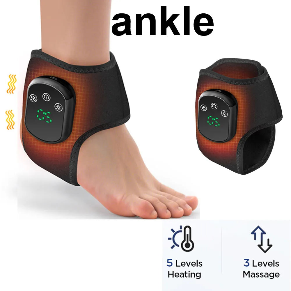 Faixa de Suporte e Proteção para Tornozelo com Aquecimento, Compressão Térmica e Massagem Vibratória