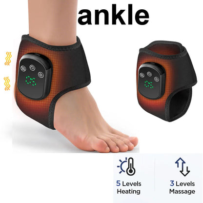 Faixa de Suporte e Proteção para Tornozelo com Aquecimento, Compressão Térmica e Massagem Vibratória