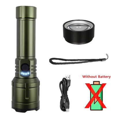 Lanterna Ultra Potente c/ Ignição Concentrada // À Prova d'Água // Para Uso Militar, Tático, em Camping e Aventuras ao Ar Livre.
