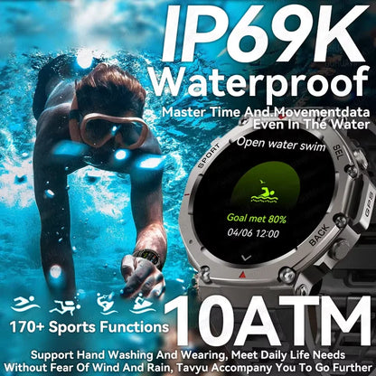Relógio inteligente T-Rex 3 original militar com GPS para natação, masculino, para Xiaomi, 10ATM, IP69K, à prova d'água, pulseira com 170 GPS esportivo integrado