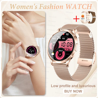 Novo Smartwatch Feminino 2026 // Presente com Tela Touch Completa de 1,32 Polegadas // Funções de Esporte e Fitness // Chamadas Bluetooth e Design Elegante