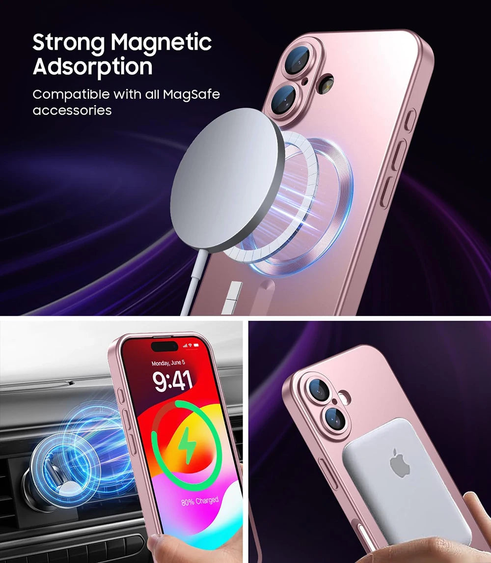 Capas p/ iPhone 16 Plus com Carregamento Magnético s/ Fio MagSafe e Proteção Traseira p/ a Câmera.