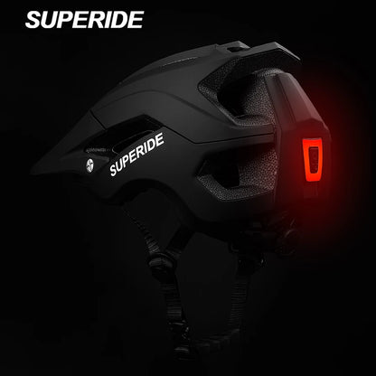 Capacete de Ciclismo SUPERIDE Unissex MTB // Com Luz Traseira Recarregável Integrada // Ultraleve // Para Ciclismo de Estrada e Montanha.