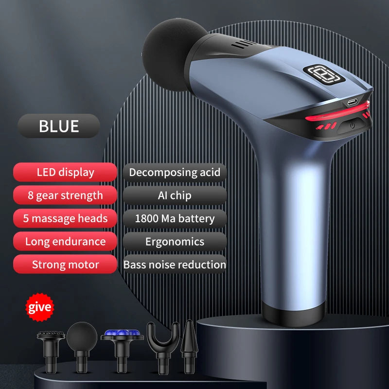 Pistola de Massagem Portátil Percussiva Profissional para Massagem Muscular Profunda // Ideal p/ Relaxamento Corporal, Pescoço e Costas, Fitness e Emagrecimento.