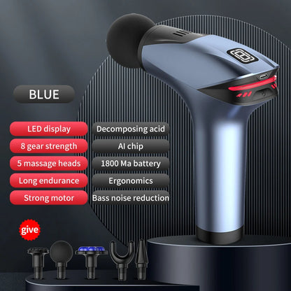 Pistola de Massagem Portátil Percussiva Profissional para Massagem Muscular Profunda // Ideal p/ Relaxamento Corporal, Pescoço e Costas, Fitness e Emagrecimento.