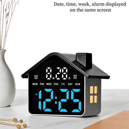 Relógio de Mesa Eletrônico c/ LED // Despertador Digital // Controle de Voz // Ajuste de Data e Dia da Semana // Ajuste de Brilho e Luz Noturna (Formato 12/24 Horas).
