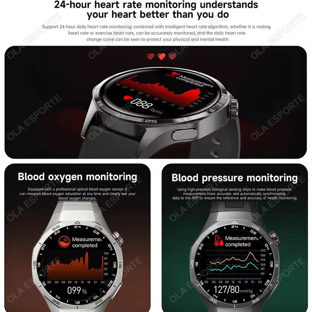Novo Relógio Inteligente Masculino 2025 // Relógio 5 Pro // Tela AMOLED 1.52 // Chamada Bluetooth // Trajetória GPSM / NFC // Frequência Cardíaca Dinâmica // Relógios Inteligentes Island
