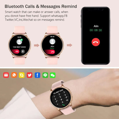 Smartwatch Feminino MEVADEN Y22 (1,32 polegadas) // Chamadas Bluetooth, Monitor de Saúde e Fitness