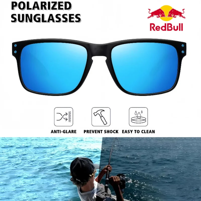 Óculos de Sol Quadrados Polarizados Red Bull Fashion F1 Unissex // Acabamento de Alta Qualidade // Proteção UV