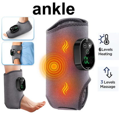 Faixa de Suporte e Proteção para Tornozelo com Aquecimento, Compressão Térmica e Massagem Vibratória