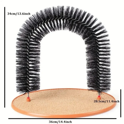 Brinquedo p/ Gatos Arch Self Groome Pamper Feline // Com Escova de Massagem e Escova com Arranhador p/ Gatos // Brinquedo Interativo