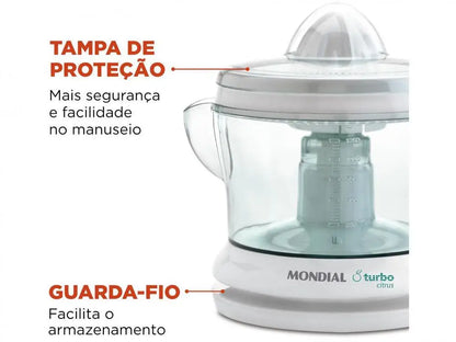 Espremedor de Frutas Elétrico Mondial // E-01 25W Branco-220V