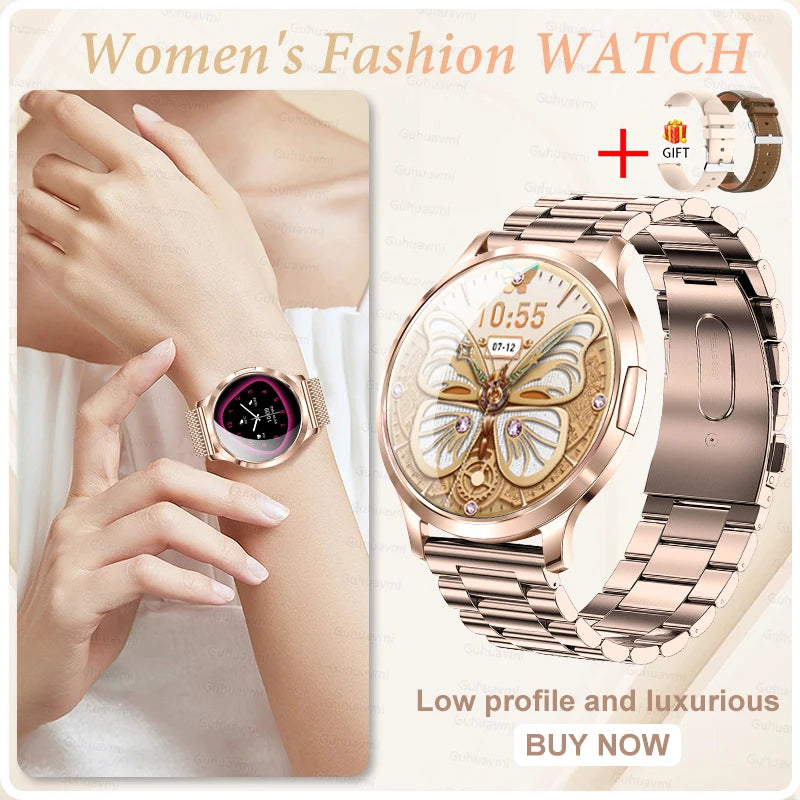 Novo Smartwatch Feminino 2026 // Presente com Tela Touch Completa de 1,32 Polegadas // Funções de Esporte e Fitness // Chamadas Bluetooth e Design Elegante